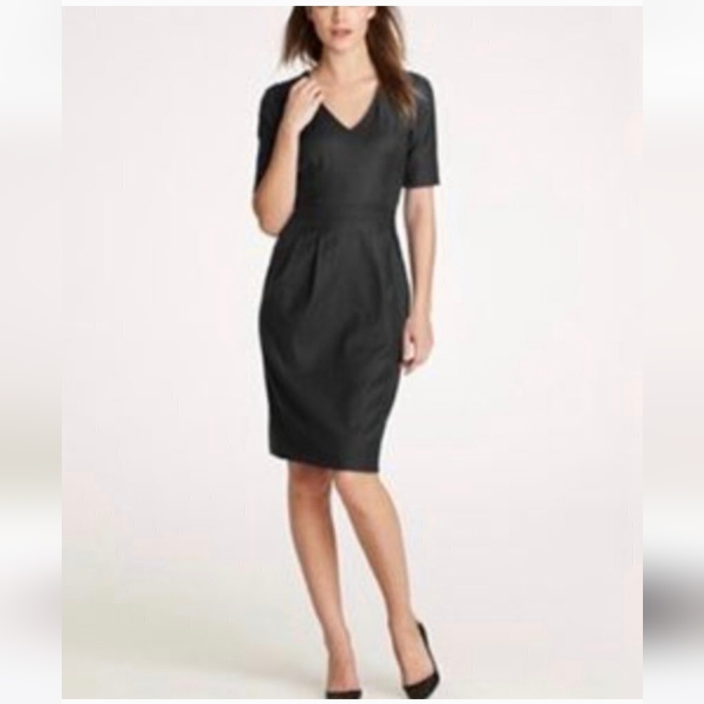 NWT J. Crew Black V-Neck Midi Dress in gorgeous blue!!